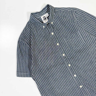 80's～90's KENNINGTON コットン 総柄 3点留め S/S シャツ