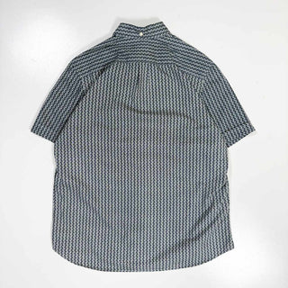 80's～90's KENNINGTON コットン 総柄 3点留め S/S シャツ