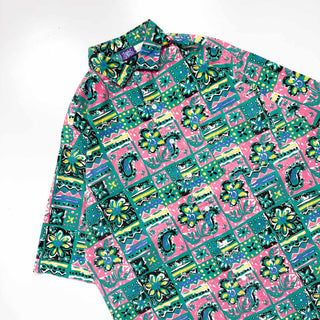 80's～90's PRO SPIRIT コットン 総柄 S/S シャツ