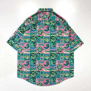 80's～90's PRO SPIRIT コットン 総柄 S/S シャツ