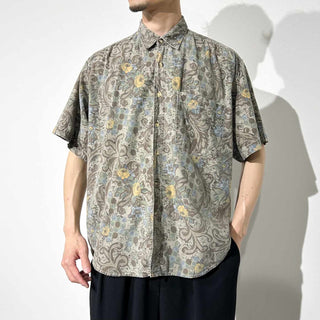 80's～90's THUMS UP コットン 総柄 S/S シャツ