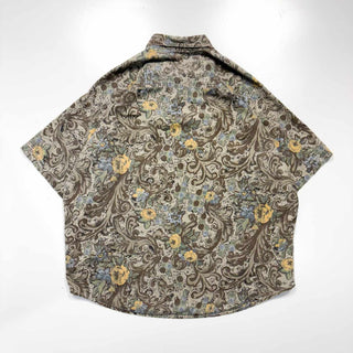 80's～90's THUMS UP コットン 総柄 S/S シャツ