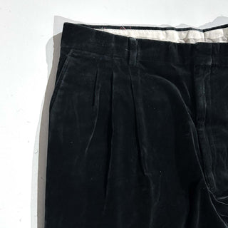 80's～90's ブラック ベロア 3タック スラックス