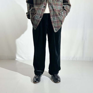 80's～90's ブラック ベロア 3タック スラックス