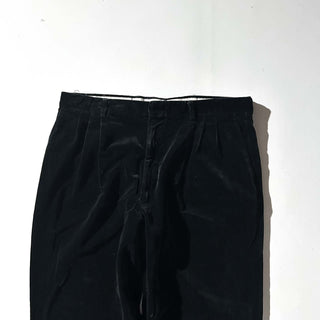 80's～90's ブラック ベロア 3タック スラックス