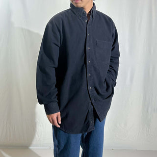 80's～90's "made in USA" ブラック WOOLRICH シャモア ボタンダウン L/Sシャツ