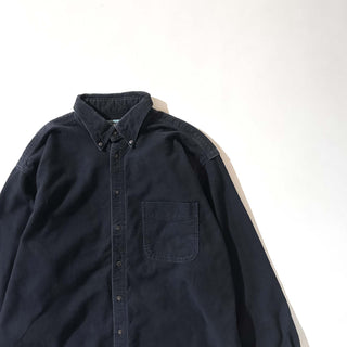 80's～90's "made in USA" ブラック WOOLRICH シャモア ボタンダウン L/Sシャツ