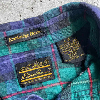 80's〜 EDDIE BAUER "Bainbridge Flannel" チェック ライトネル L/S シャツ