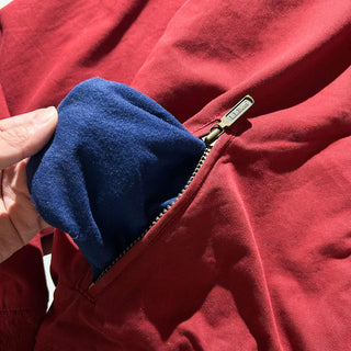 80's～ L.L.Bean バーガンディ レザー切替 キャンバス ブルゾン ジャケット