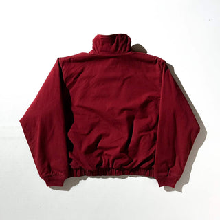 80's～ L.L.Bean バーガンディ レザー切替 キャンバス ブルゾン ジャケット