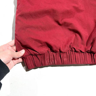 80's～ L.L.Bean バーガンディ レザー切替 キャンバス ブルゾン ジャケット