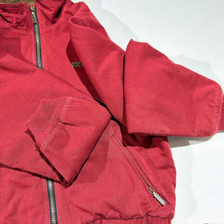 80's～ L.L.Bean バーガンディ レザー切替 キャンバス ブルゾン ジャケット