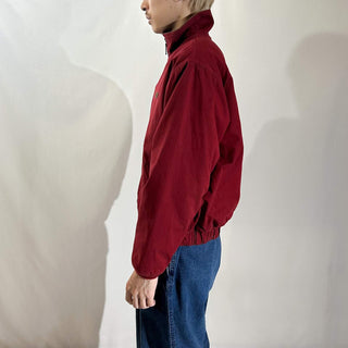 80's～ L.L.Bean バーガンディ レザー切替 キャンバス ブルゾン ジャケット