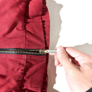 80's～ L.L.Bean バーガンディ レザー切替 キャンバス ブルゾン ジャケット