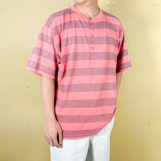80's PB&Co ヘンリーネック 太ボーダー Tシャツ