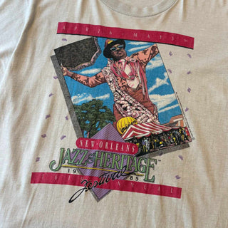 80's ジャズ プリント Tシャツ