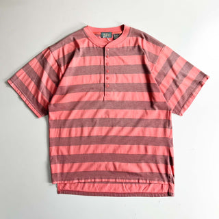 80's PB&Co ヘンリーネック 太ボーダー Tシャツ