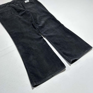 80's～ Wrangler ブラック コーデュロイ ワイド フレア パンツ