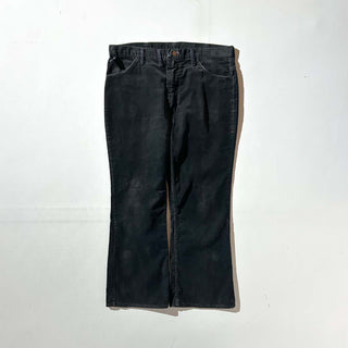 80's～ Wrangler ブラック コーデュロイ ワイド フレア パンツ