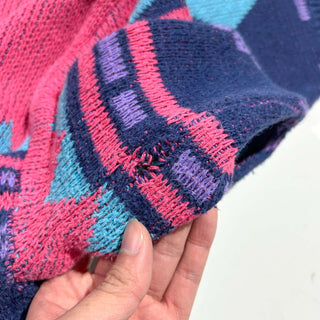 80's～ concept clothing company リネン×コットン 総柄 ニット セーター