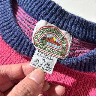 80's～ concept clothing company リネン×コットン 総柄 ニット セーター