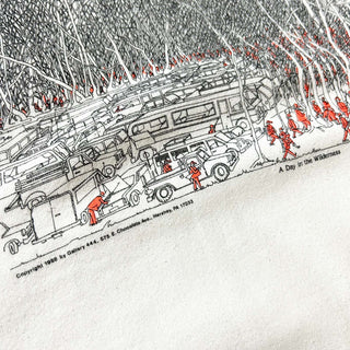 80's～ "made in USA" JERZEES B.Johnson "A Day in the Wilderness" アート プリント スウェット シャツ