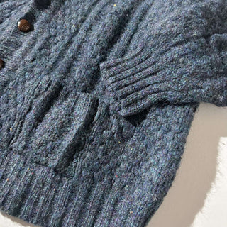 80's "made in IRELAND" The Sweater shop ネップ混 アランニット カーディガン