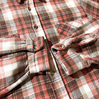 80's "made in PORTUGAL" BIGMAC ブラウン チェック L/Sネルシャツ