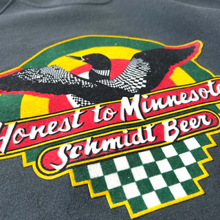 80's "made in USA" BASSETT-WALKER フェード フロッキープリント スウェット シャツ