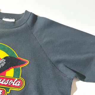 80's "made in USA" BASSETT-WALKER フェード フロッキープリント スウェット シャツ