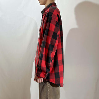 80's "made in USA" FIVE BROTHER バッファロー チェック L/S ネルシャツ(レッド×ブラック)