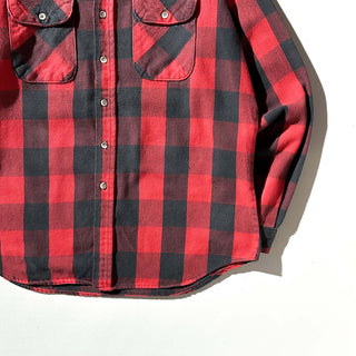 80's "made in USA" FIVE BROTHER バッファロー チェック L/S ネルシャツ(レッド×ブラック)