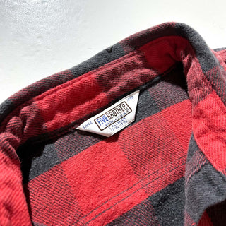 80's "made in USA" FIVE BROTHER バッファロー チェック L/S ネルシャツ(レッド×ブラック)