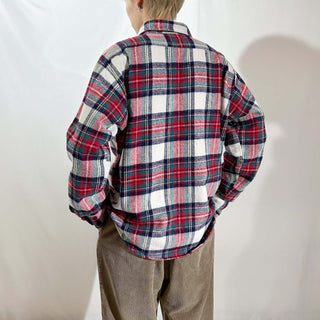 80's "made in USA" FIVE BROTHER チェック L/S ネルシャツ(レッド×グリーン×ホワイト)