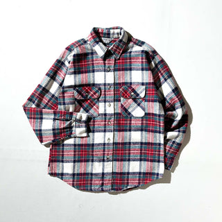 80's "made in USA" FIVE BROTHER チェック L/S ネルシャツ(レッド×グリーン×ホワイト)