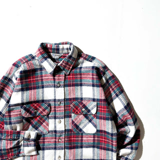 80's "made in USA" FIVE BROTHER チェック L/S ネルシャツ(レッド×グリーン×ホワイト)