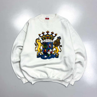 80's "made in USA" PANNILL 前V プリント スウェットシャツ