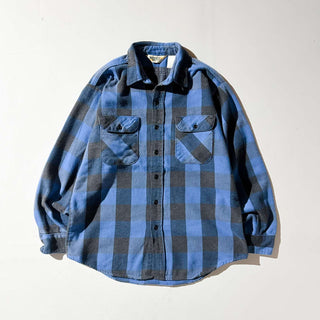 80's "made in USA" RUGGED WEAR レギュラーカラー ヘビーネルシャツ