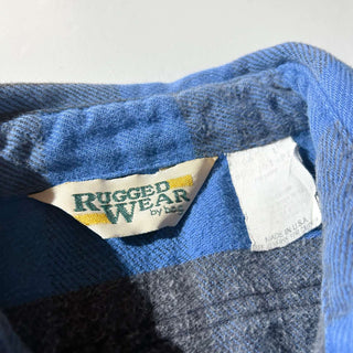 80's "made in USA" RUGGED WEAR レギュラーカラー ヘビーネルシャツ