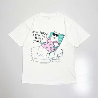 80's "made in USA" "SHOEBOX GREENTINGS" アニマル プリントTシャツ