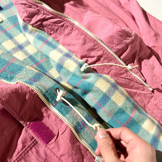 80's "made in USA" WOOLRICH ローズレッド ダブルジップ フーデット マウンテン ジャケット