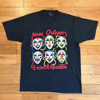 80's "made in USA" 仮面 アート プリント Tシャツ