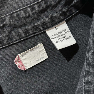 00's Levi's QUALITY CLOTHING ブラックデニム L/Sシャツ(ブラック)