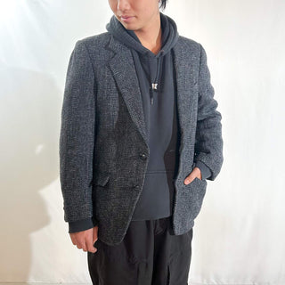 90's Harris Tweed くるみボタン ヴァージンウール ツイード テーラード ジャケット