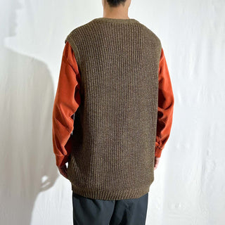 90's KINGSIZE ブラウン メランジ ニット ベスト