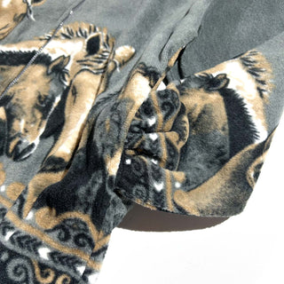 90's MAZMANIA 馬 アニマル フリース ジャケット