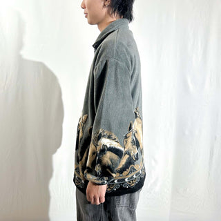 90's MAZMANIA 馬 アニマル フリース ジャケット