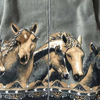 90's MAZMANIA 馬 アニマル フリース ジャケット