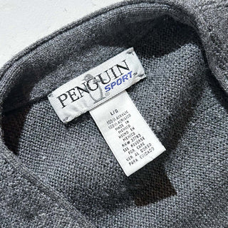 90's PENGUIN SPORT グレー ニット カーディガン