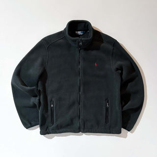 90's～ OLD RALPH LAUREN ブラック ドローコード フリース ジャケット